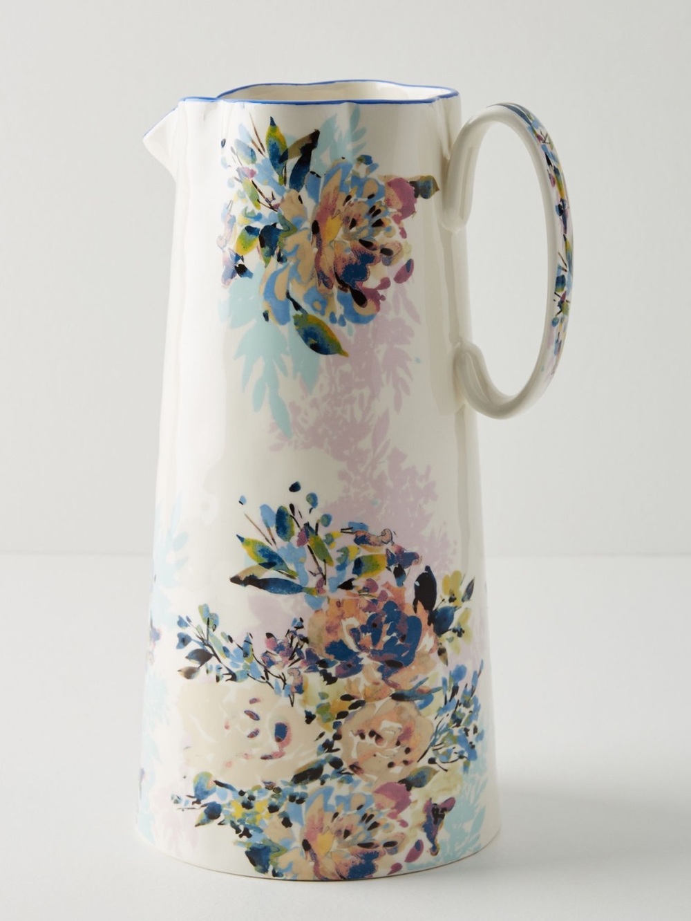 Anthropologie Gardenshire floral, handpainted Pitcher NEW